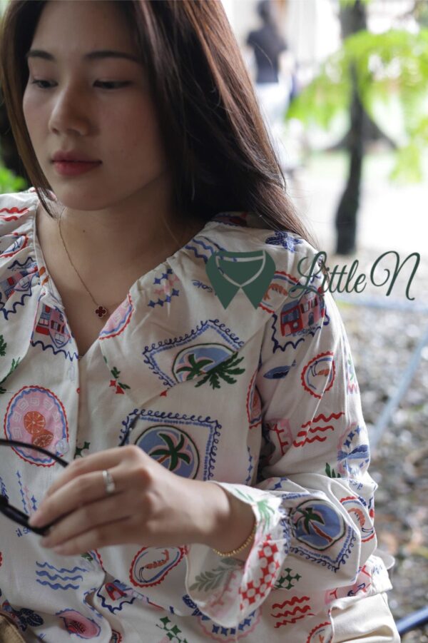ÁO KIỂU CỔ BÈO, TAY BO DÀI