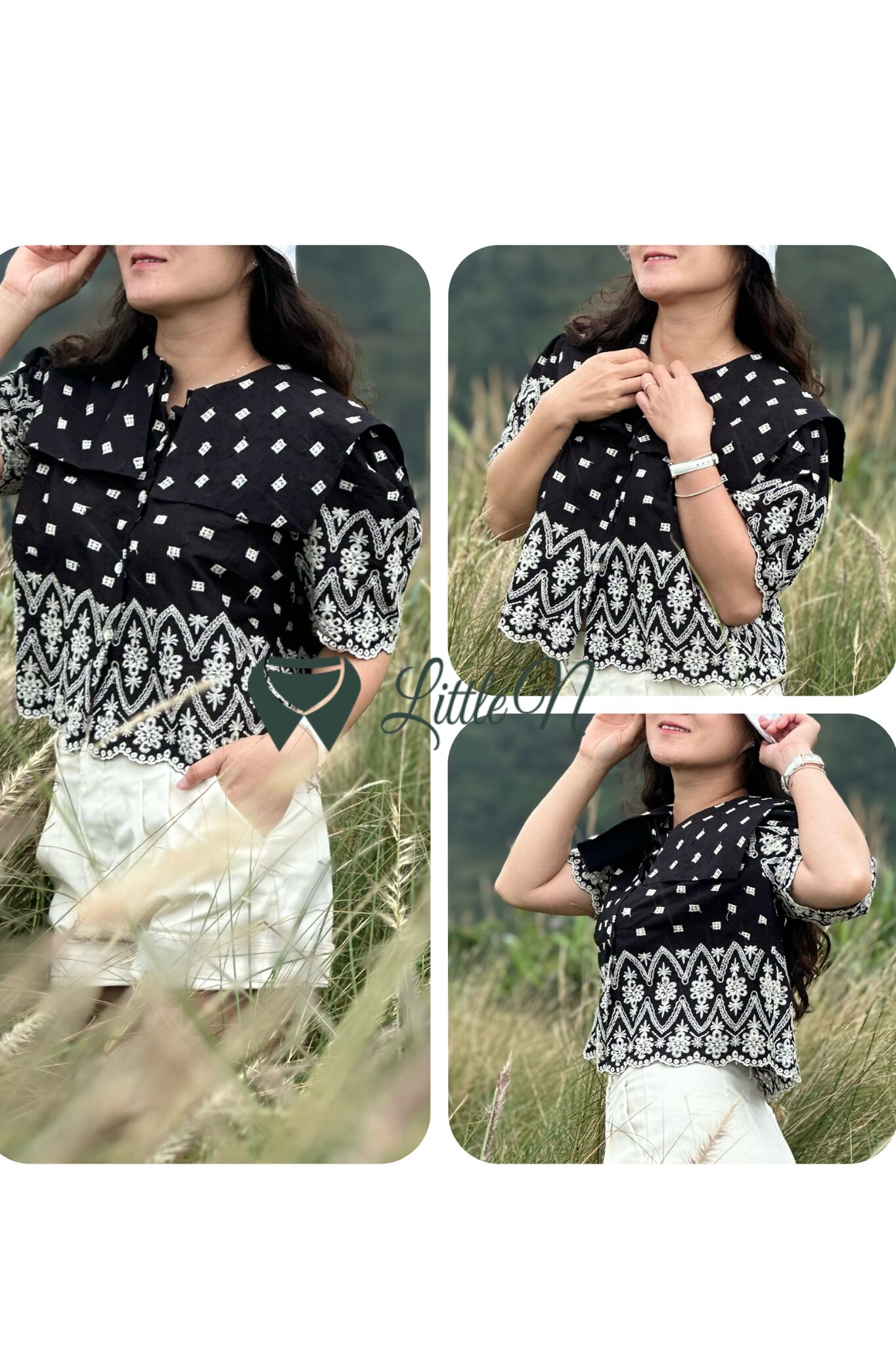 ÁO KIỂU CROPTOP CỔ THUỶ THỦ, MÀU ĐEN - Ảnh 5