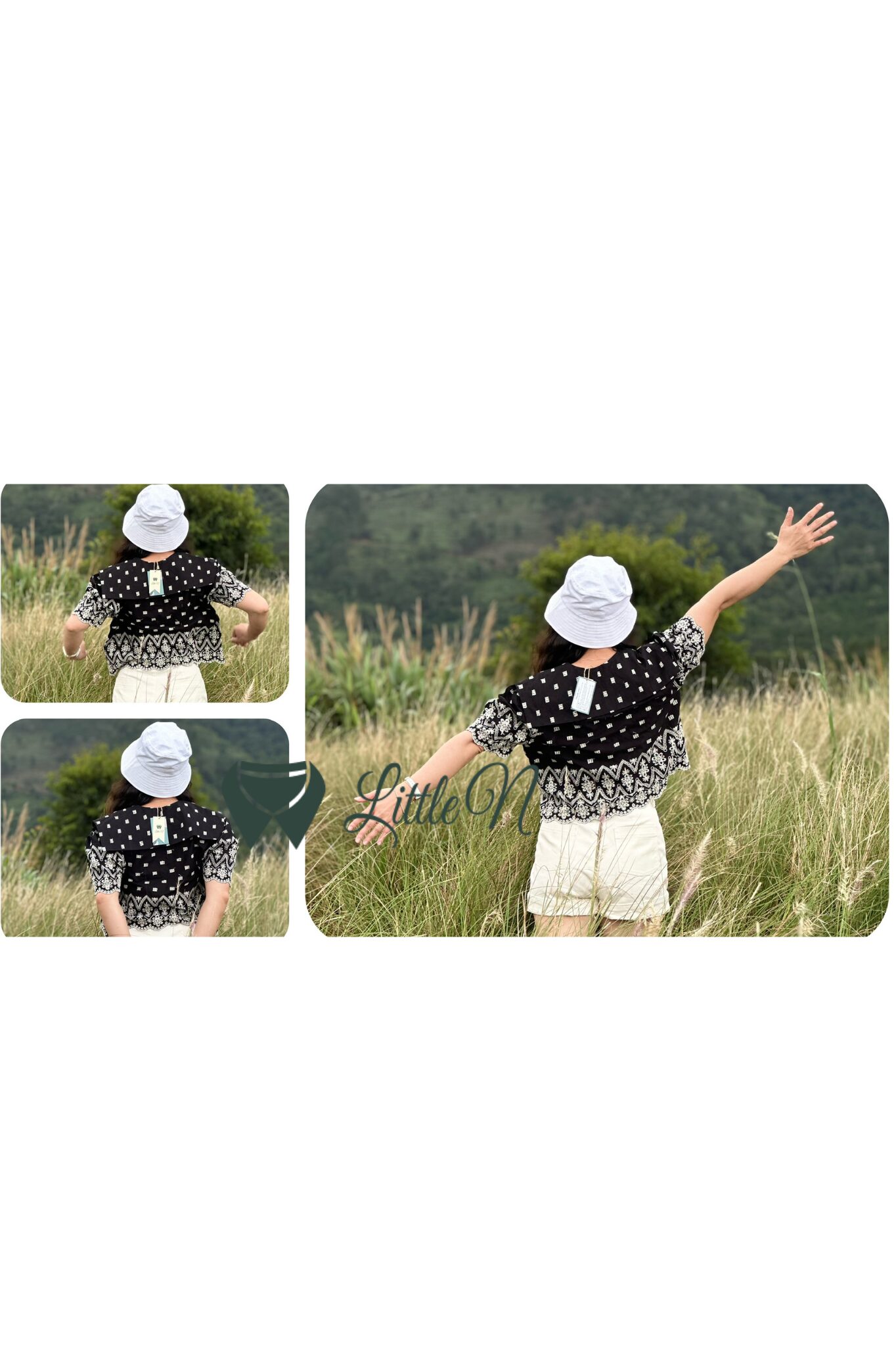 ÁO KIỂU CROPTOP CỔ THUỶ THỦ, MÀU ĐEN - Ảnh 3