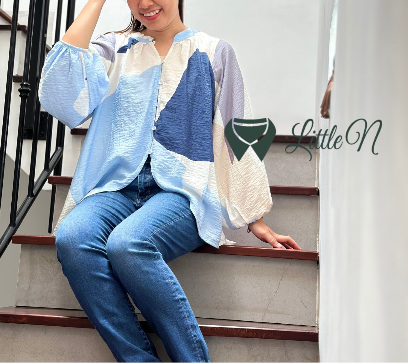 ÁO KIỂU TAY DÀI RAGLAN, VẠT TRƯỚC HAI ĐƯỜNG CONG - Ảnh 3